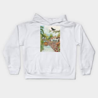 Dutch Venice Giethoorn Netherlands Ink Watercolor Art Kids Hoodie